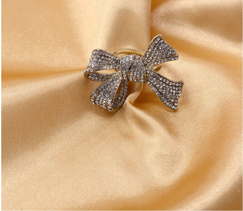 Fashion Silver Open Ring With Diamond Bow,Fashion Rings