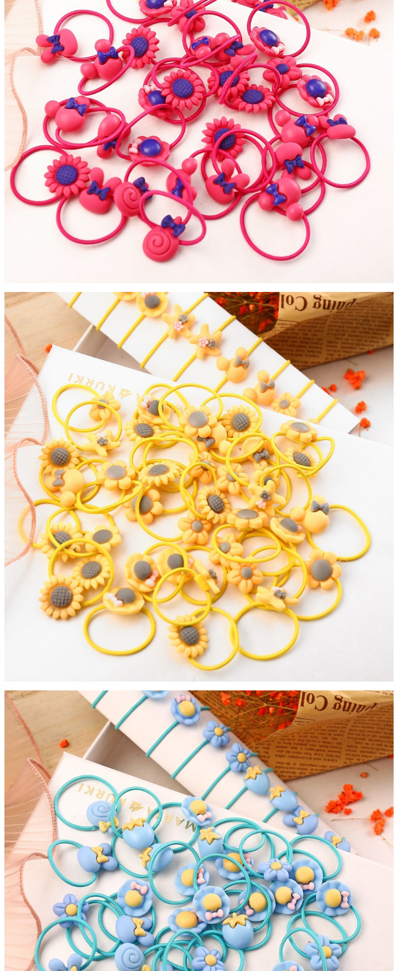 Fashion 10 Yellow Bunny Sun Flower Star Geometric Children