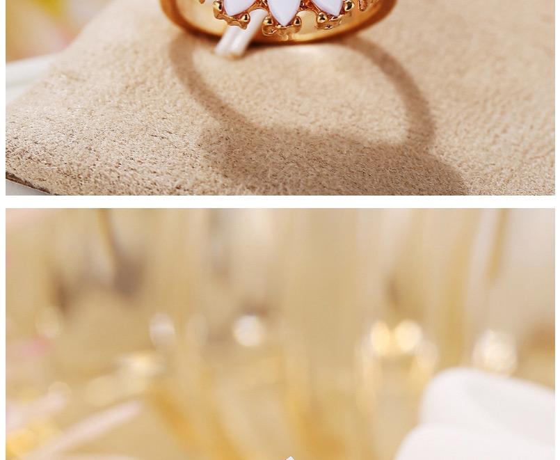 Fashion Golden Sunflower Resin Geometric Ring,Fashion Rings