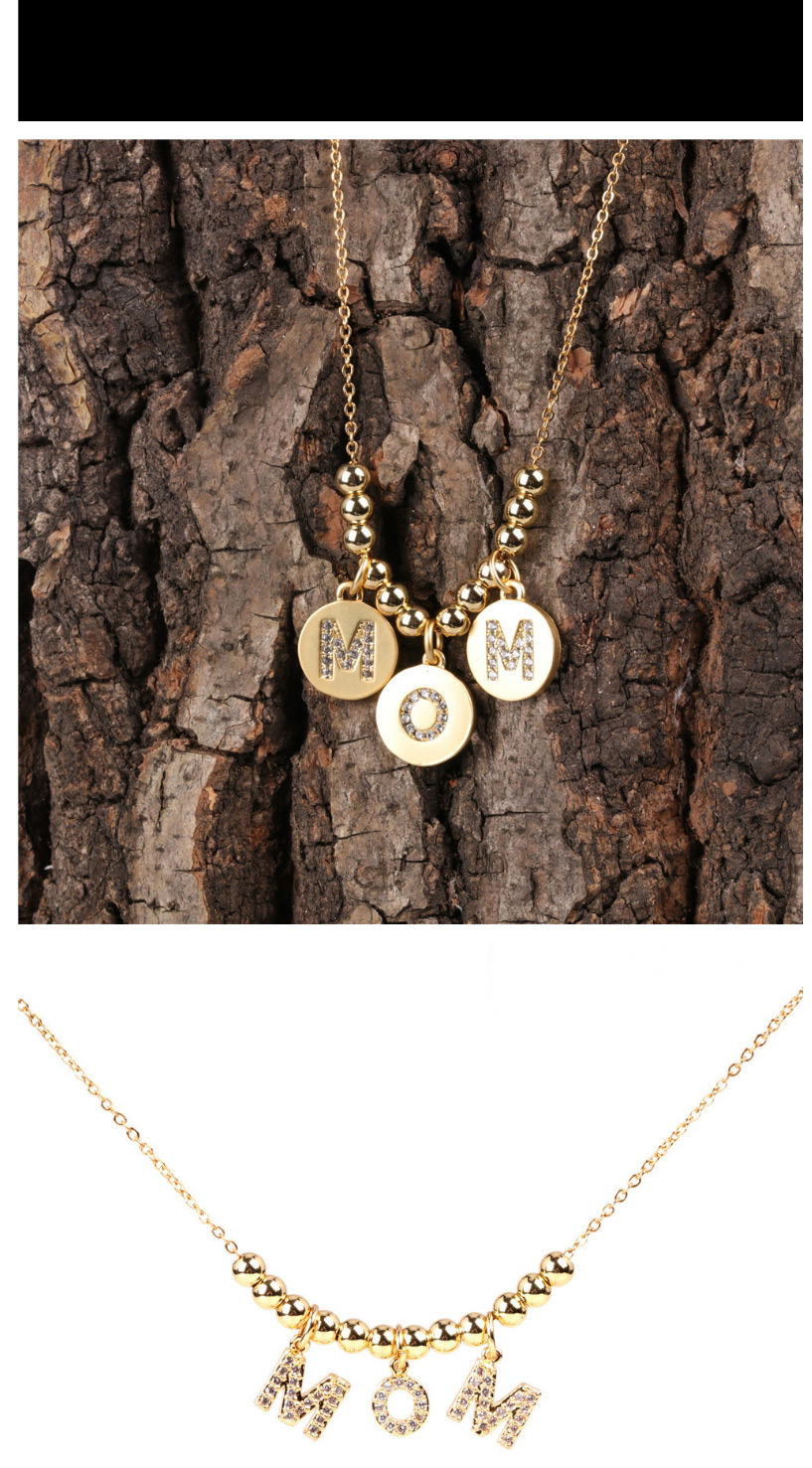 Fashion Golden Diamond Round Letter Necklace With Diamonds,Necklaces