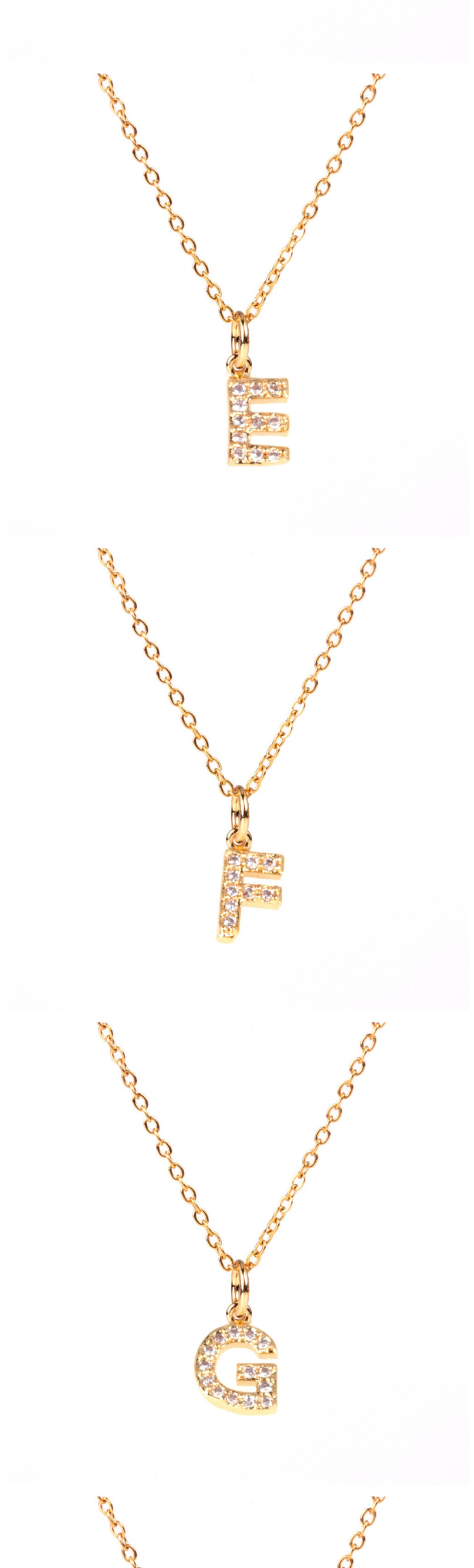 Fashion Golden T Diamond Clavicle Chain Diamond Letters Necklace,Necklaces