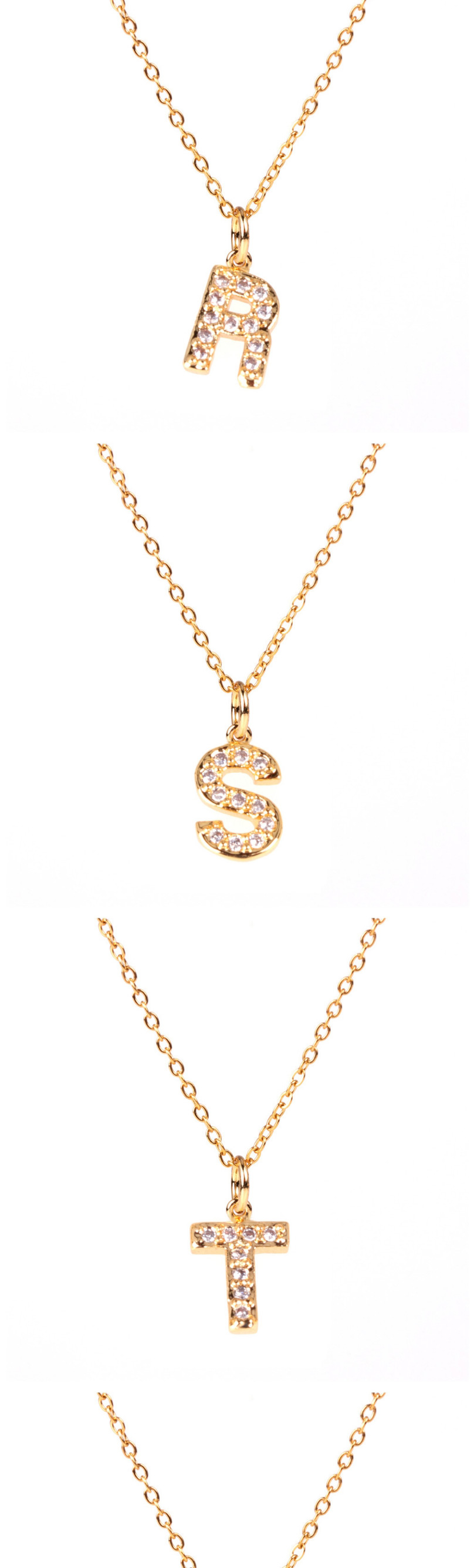 Fashion Golden Y Diamond Clavicle Chain Diamond Letters Necklace,Necklaces