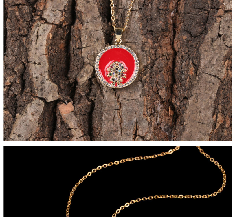 Fashion Red Girl Boys And Girls Drop Oil Necklace,Necklaces