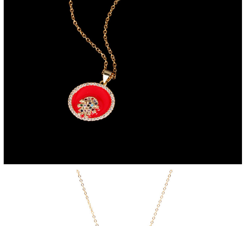 Fashion Red Girl Boys And Girls Drop Oil Necklace,Necklaces