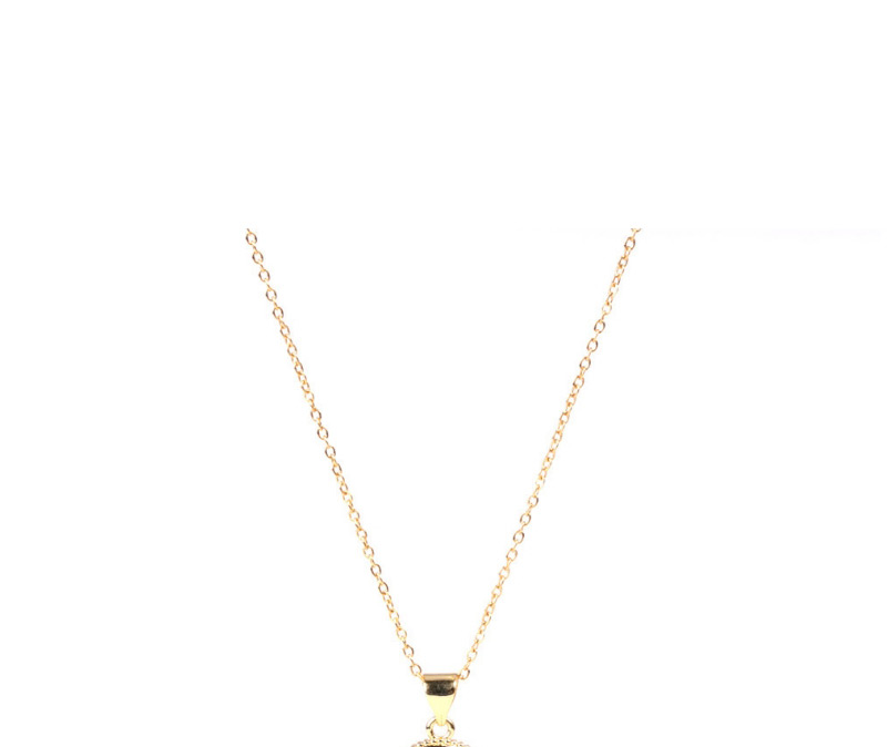 Fashion White Round Moon Alloy Necklace With Dripping Oil And Diamonds,Necklaces