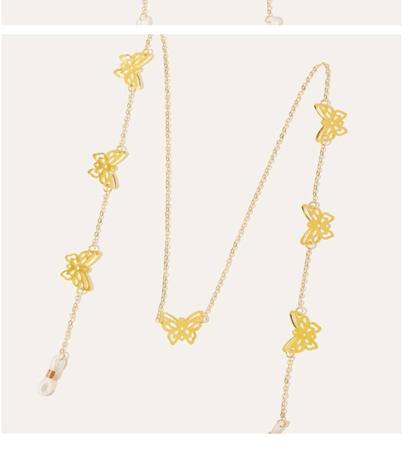 Fashion Golden Multiple Butterfly Hollow Metal Hanging Neck Chain Eyes,Sunglasses Chain