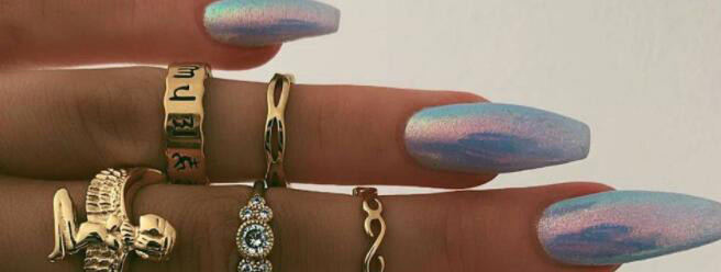 Fashion Golden 7-piece Angel Letter Geometric Diamond Ring,Fashion Rings