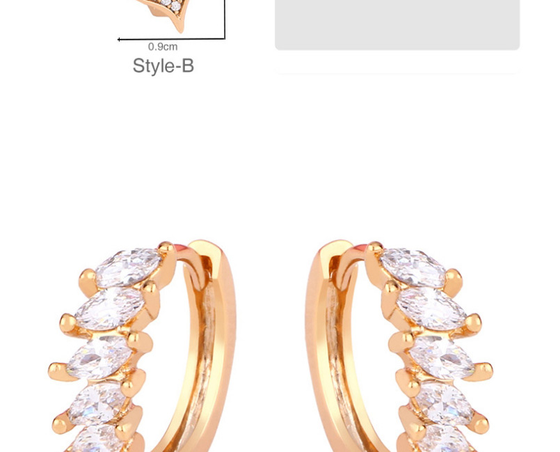Fashion B Gold Diamond Earrings,Earrings