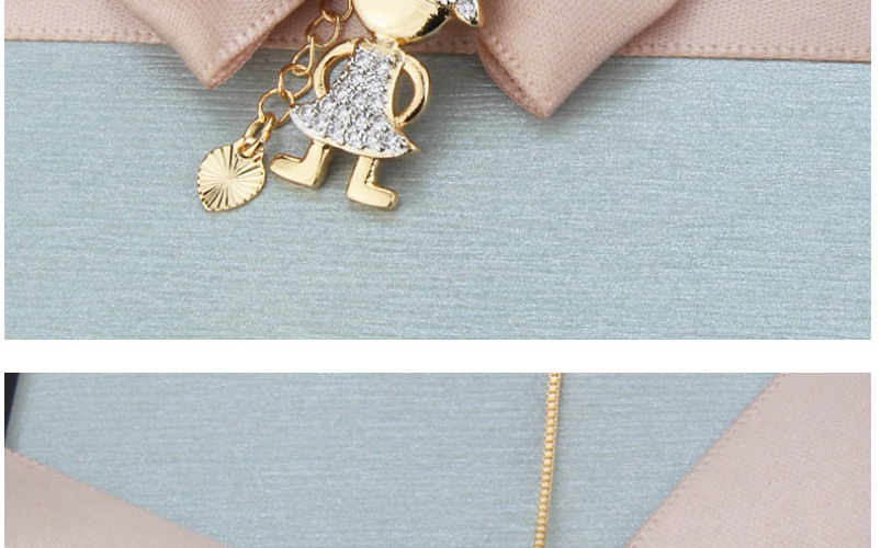  Gilded Girl Love Girl Copper Micro-set Zircon Alloy Necklace,Necklaces