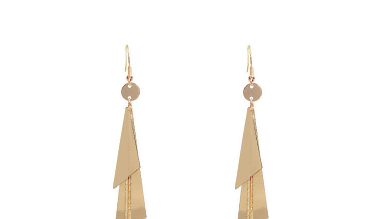  Golden Fringe Sequin Geometric Alloy Earrings,Drop Earrings