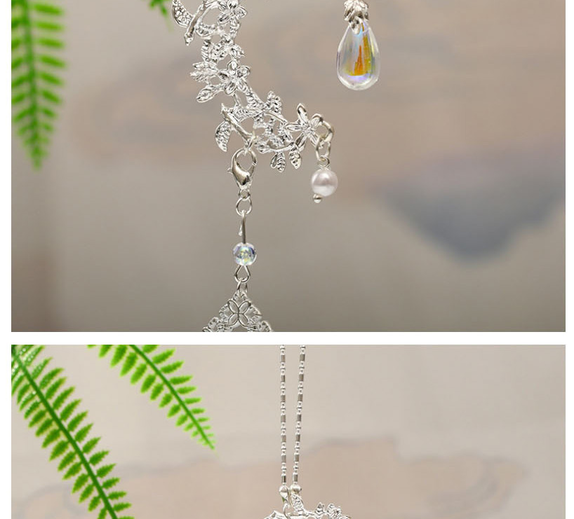  Silver Moon Pearl Diamond Tassel Waist Pendant,Jewelry Findings & Components