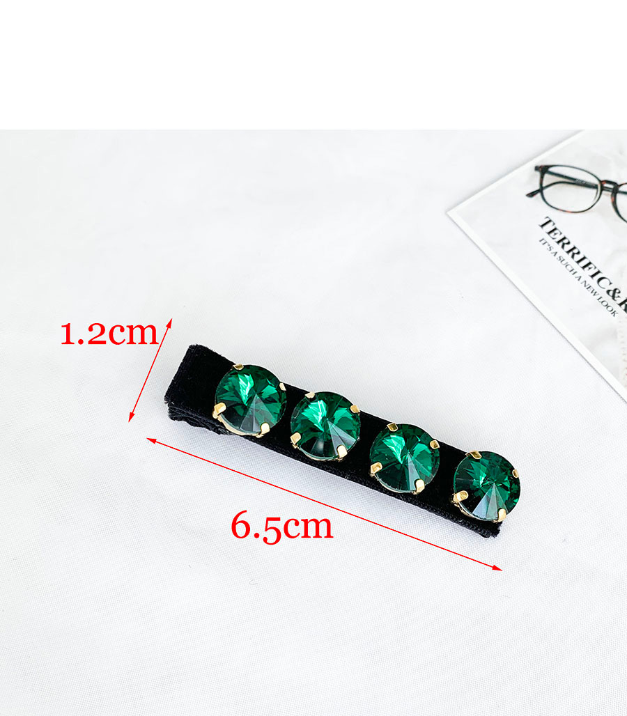 Fashion Black + Red Four Diamond Duckbill Clips With Alloy Diamonds,Hairpins