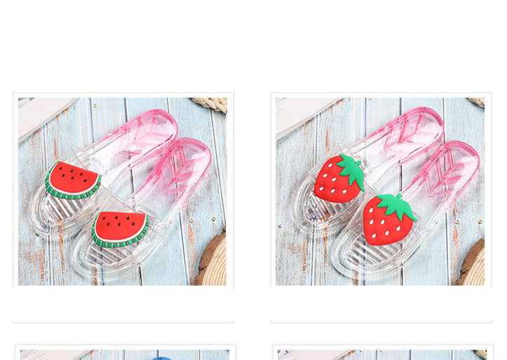 Fashion Watermelon Fruit Slippers Non-slip Crystal Transparent Slippers,Slippers