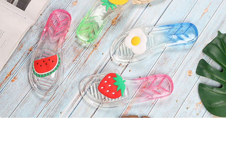 Fashion Poached Egg Fruit Slippers Non-slip Crystal Transparent Slippers,Slippers