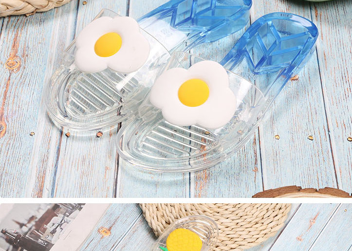 Fashion Poached Egg Fruit Slippers Non-slip Crystal Transparent Slippers,Slippers