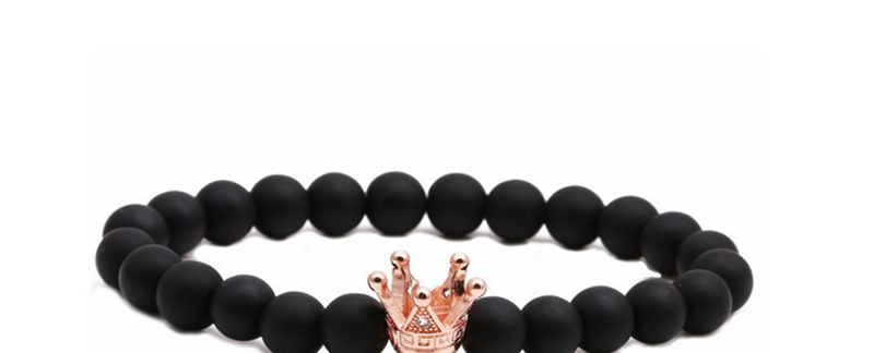Fashion Tiger Eye Crown Tiger Eye Crown Matte Black Stone Crown Beaded Bracelet,Fashion Bracelets