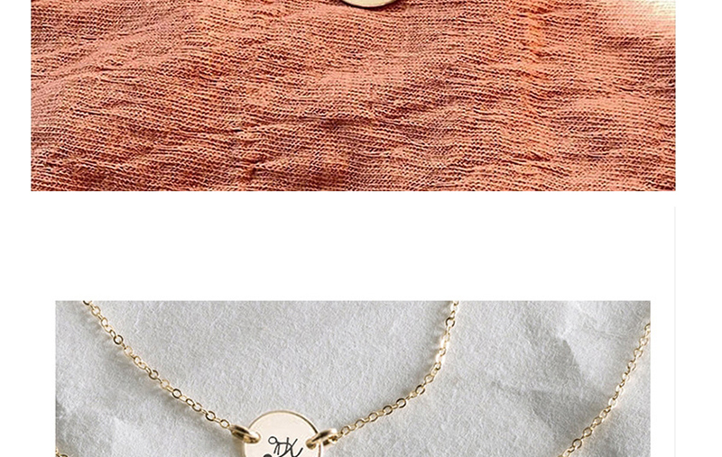 Fashion Rose Gold Geometric Lettering Gold-plated 14k Gold Short Titanium Steel Necklace,Necklaces