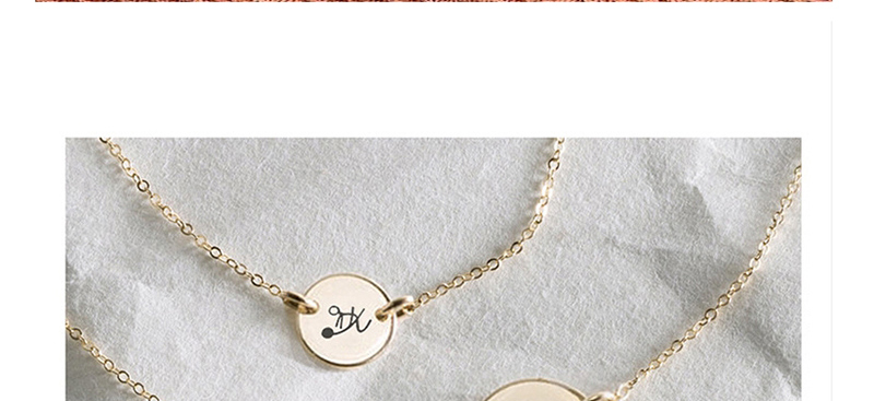 Fashion Golden Geometric Lettering Gold-plated 316l Titanium Steel Gold-plated Short Necklace,Necklaces