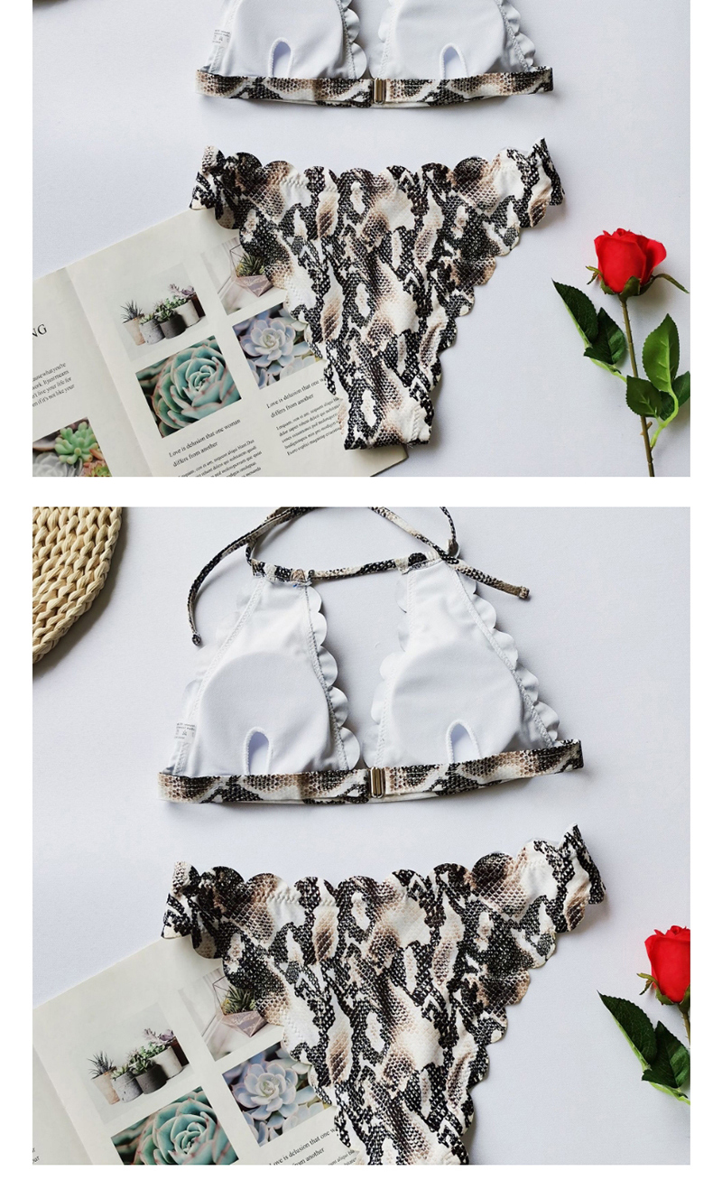 Fashion Leopard Print Leopard Print Lace Split Swimsuit,Bikini Sets