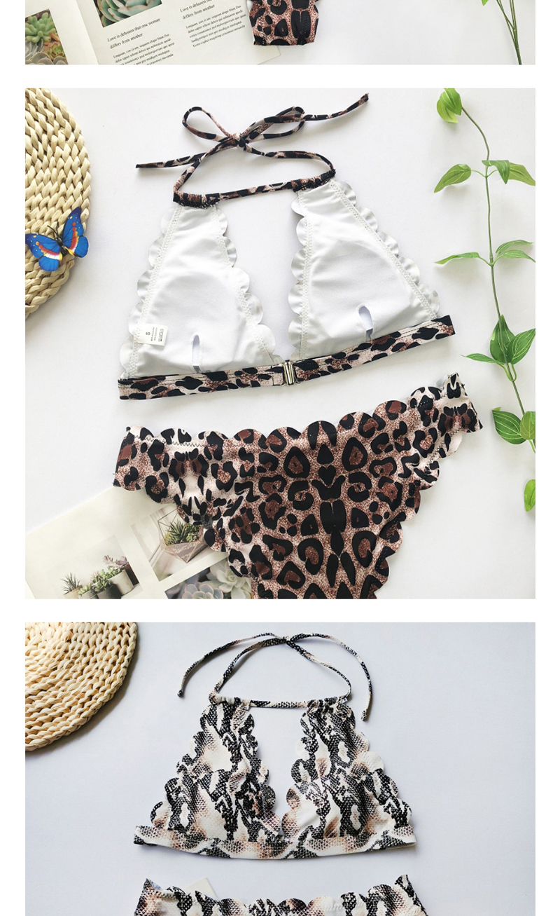 Fashion Snakeskin Pattern Leopard Print Lace Split Swimsuit,Bikini Sets