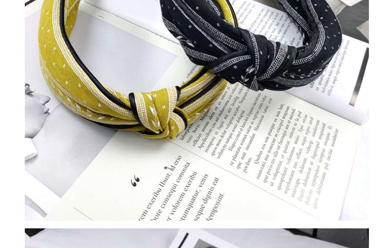 Fashion Black Double-layer Printed Fabric Dotted Knotted Headband,Head Band