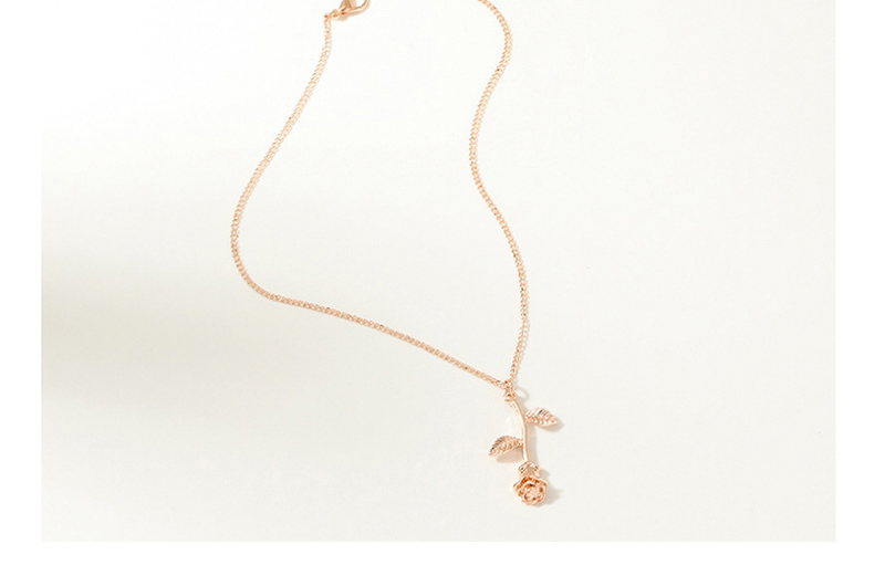Fashion Golden Alloy Rose Necklace,Pendants