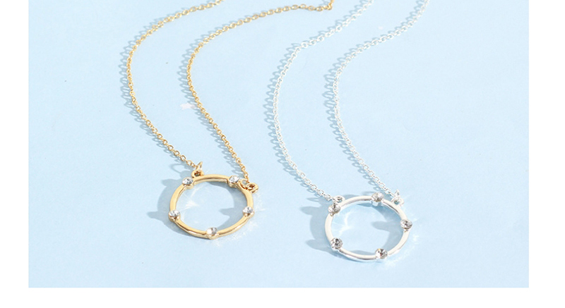 Fashion Kc Gold Alloy Round Diamond Necklace,Pendants