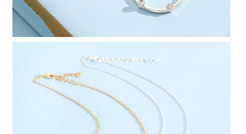 Fashion White K Alloy Round Diamond Necklace,Pendants
