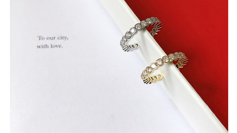 Fashion Silver Single Layer Alloy Zircon Open Ring,Fashion Rings