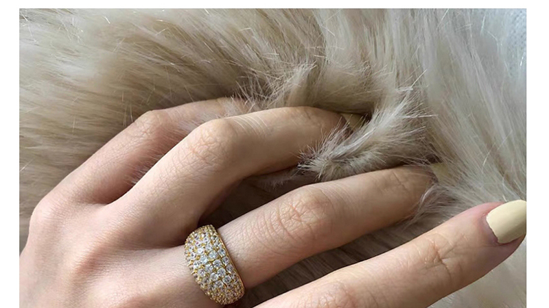Fashion Silver Wide-face Three-dimensional Inlaid Full Diamond Ring,Fashion Rings