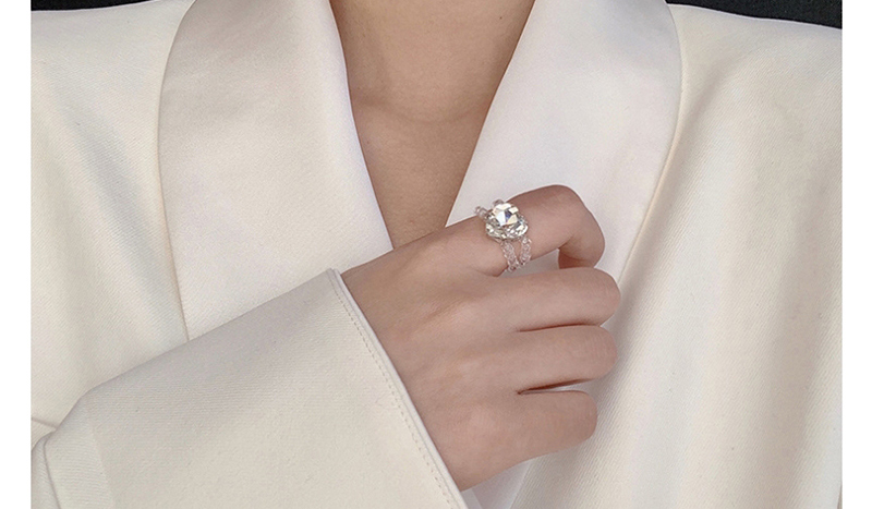 Fashion White Woven Crystal Love Ring,Fashion Rings