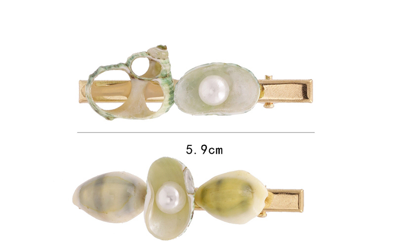 Fashion Golden Conch Shell Pearl Clip,Hairpins