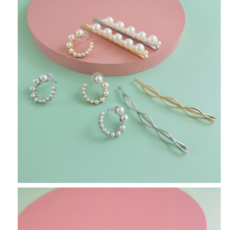Fashion Silver Pearl Clip Pearl Earrings,Hairpins