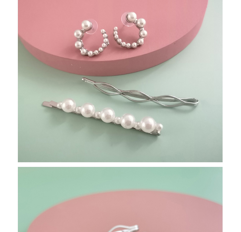 Fashion Silver Pearl Clip Pearl Earrings,Hairpins