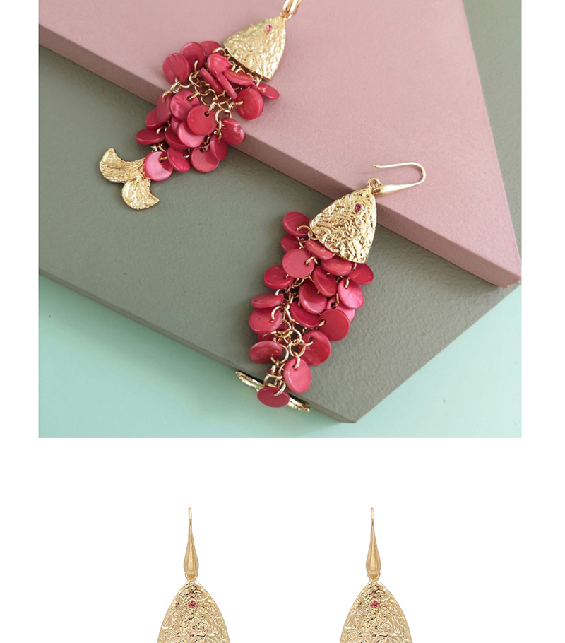Fashion Ab Color Round Sequin Shell Fish Scale Earrings,Drop Earrings