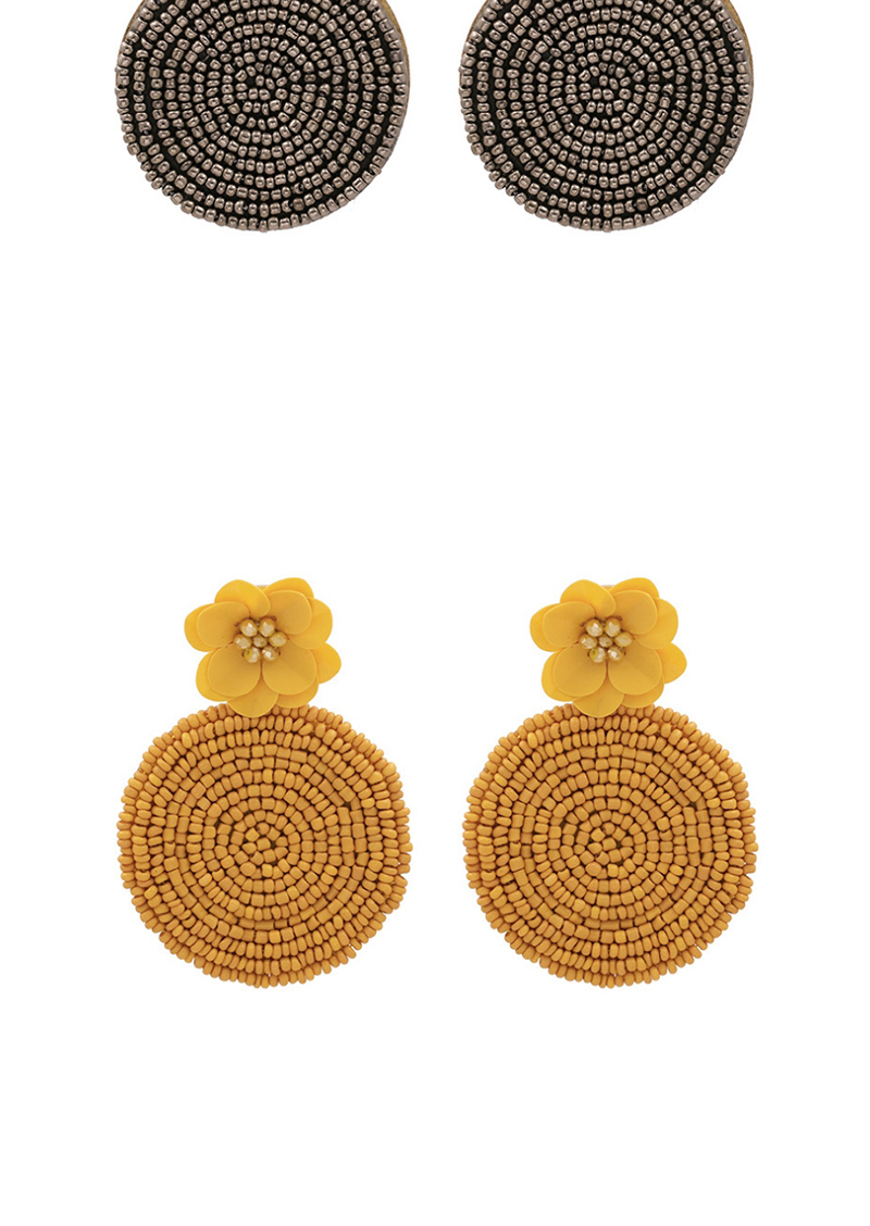 Fashion Yellow Sequined Flower Bead Earrings,Drop Earrings
