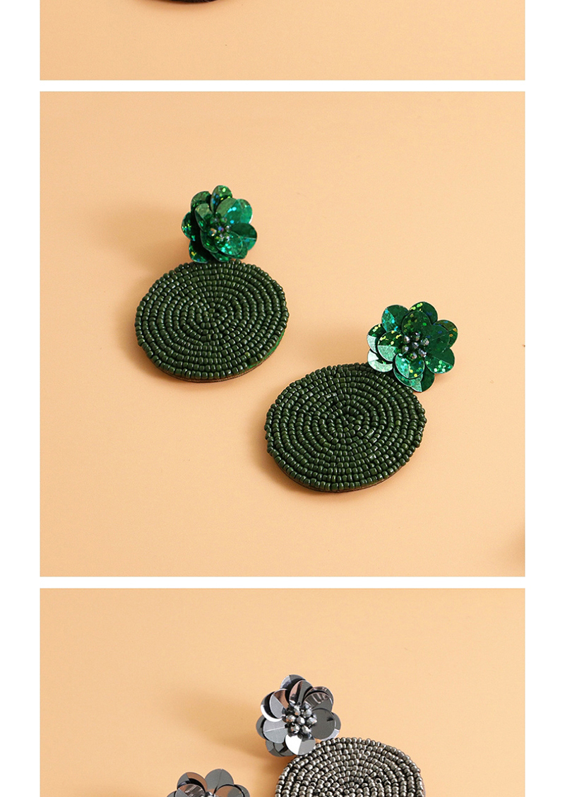 Fashion Silver Sequined Flower Bead Earrings,Drop Earrings