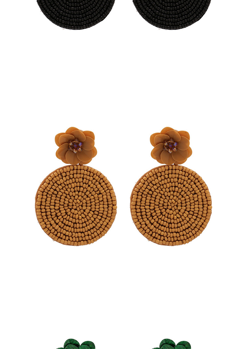 Fashion Brown Sequined Flower Bead Earrings,Drop Earrings
