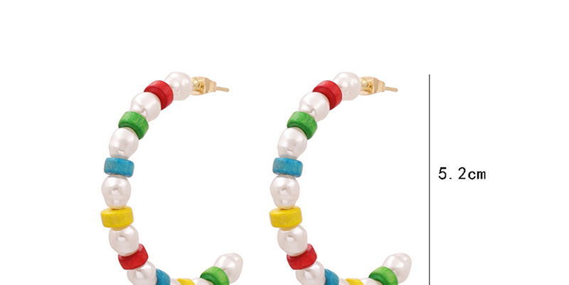 Fashion Color Pearl C-shaped Earrings,Hoop Earrings