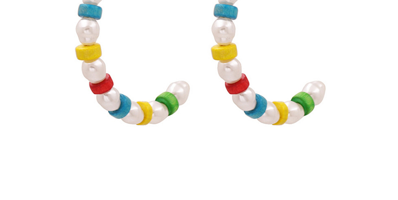 Fashion Color Pearl C-shaped Earrings,Hoop Earrings