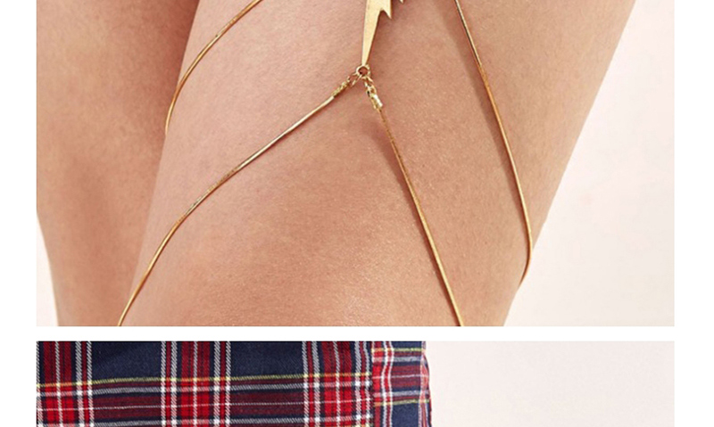 Fashion Golden Alloy Lightning Thigh Chain,Body Chain
