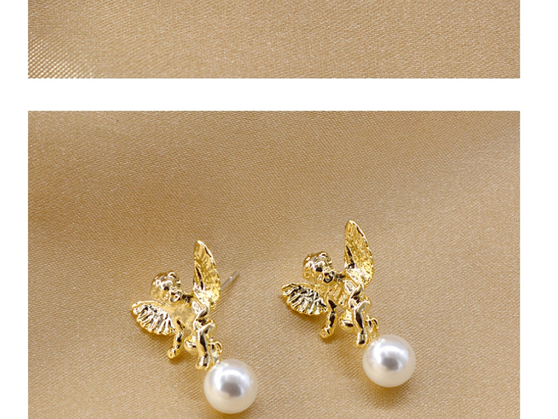 Fashion Golden Angel Pearl Stud,Stud Earrings