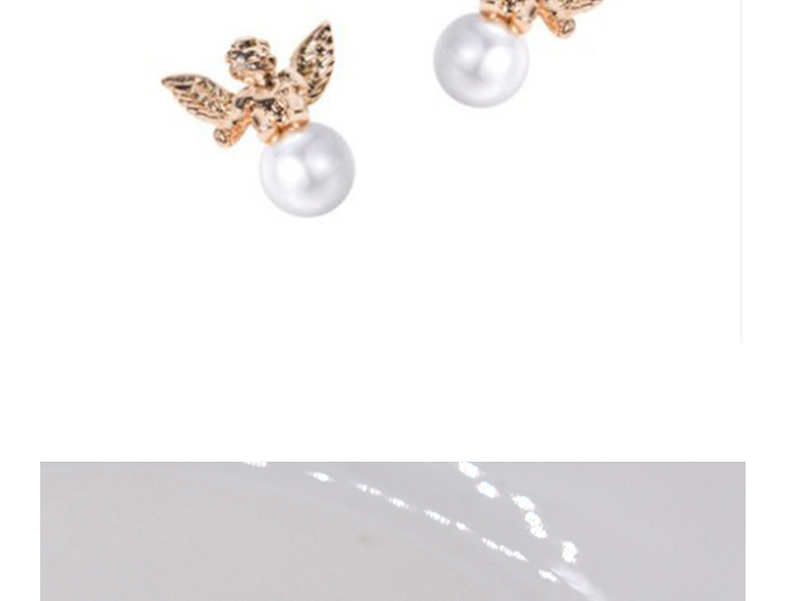 Fashion Golden Angel Pearl Stud,Stud Earrings
