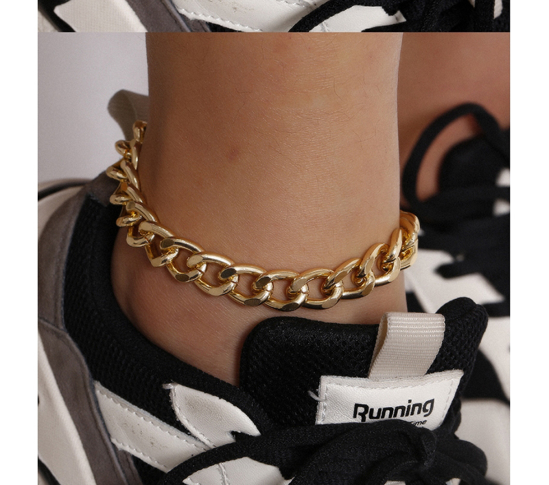 Fashion Golden Single Layer Thick Chain Hollow Anklet,Fashion Anklets