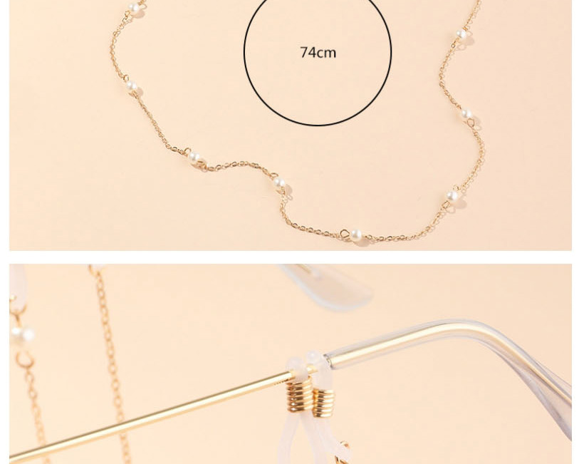 Fashion Golden Candy-colored Beads Imitation Pearl Chain Glasses Chain Set,Sunglasses Chain