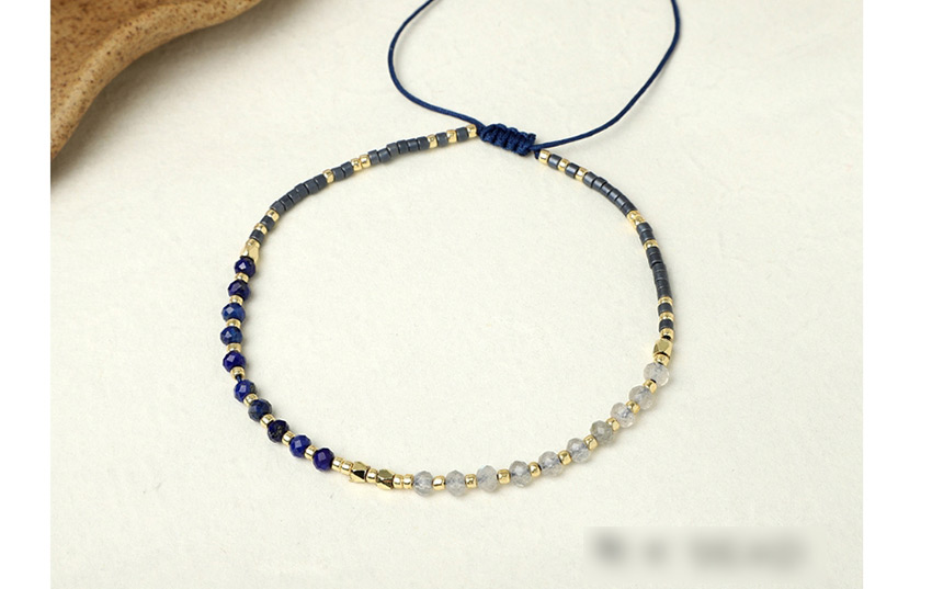 Fashion Gray + Black Rice Beads Hand-woven Gold Beads Semi-precious Stones Bracelet,Beaded Bracelet
