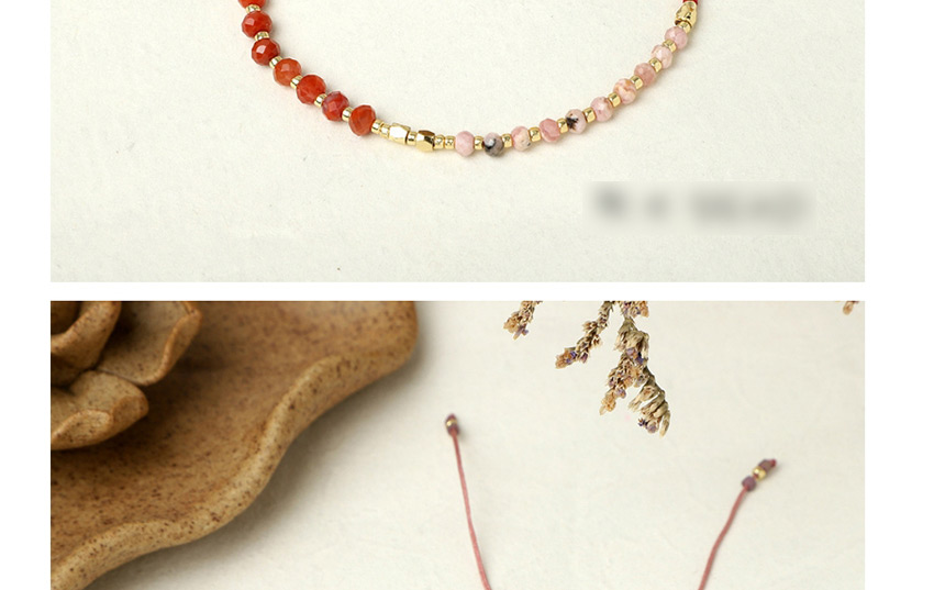 Fashion Purple + Pink Rice Beads Hand-woven Gold Beads Semi-precious Stones Bracelet,Beaded Bracelet