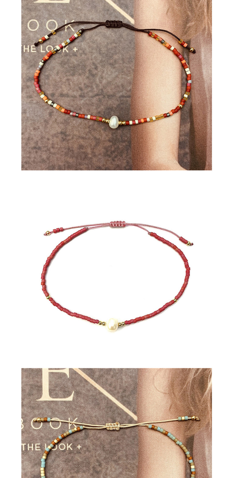 Fashion Color Mixing Rice Beads Hand-woven Natural Freshwater Pearl Bracelet,Beaded Bracelet