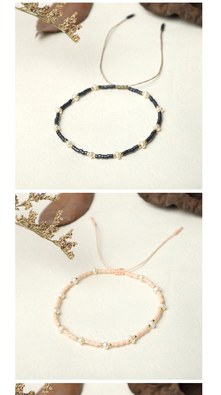 Fashion Blue Rice Beads Hand-woven Natural Freshwater Pearl Bracelet,Beaded Bracelet