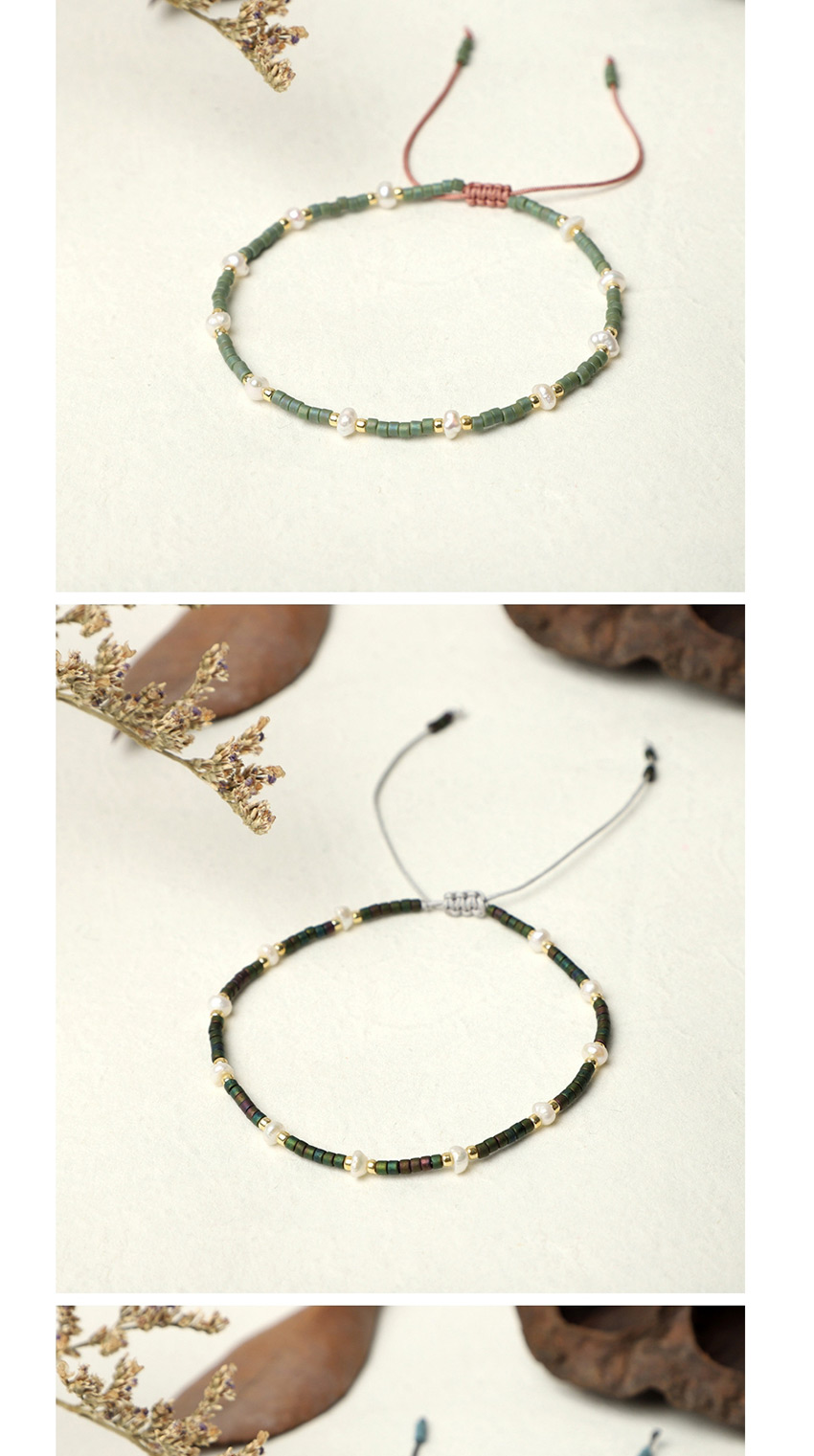 Fashion Maroon Rice Beads Hand-woven Natural Freshwater Pearl Bracelet,Beaded Bracelet